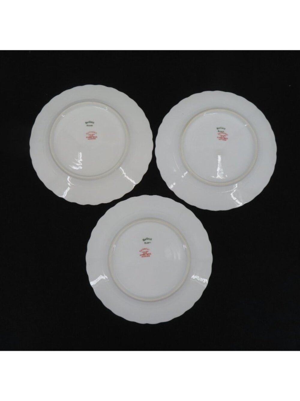 Haviland Limoges Set 3 Plates 7.25in Pink Rose Flower Gold Scallop Gimbel Bros - Picture 6 of 11
